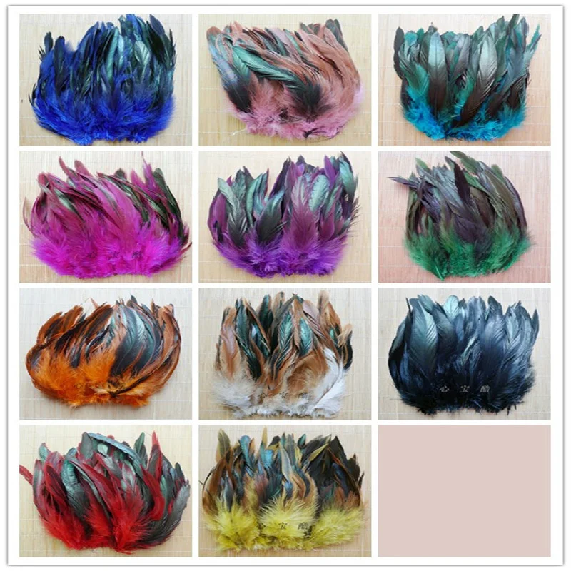 Wholesale 500pcs Fluffy Fashion Rooster Feathers (10-20cm) Fringe Decorations Home Feather Party DIY Tool 9Color To Choose