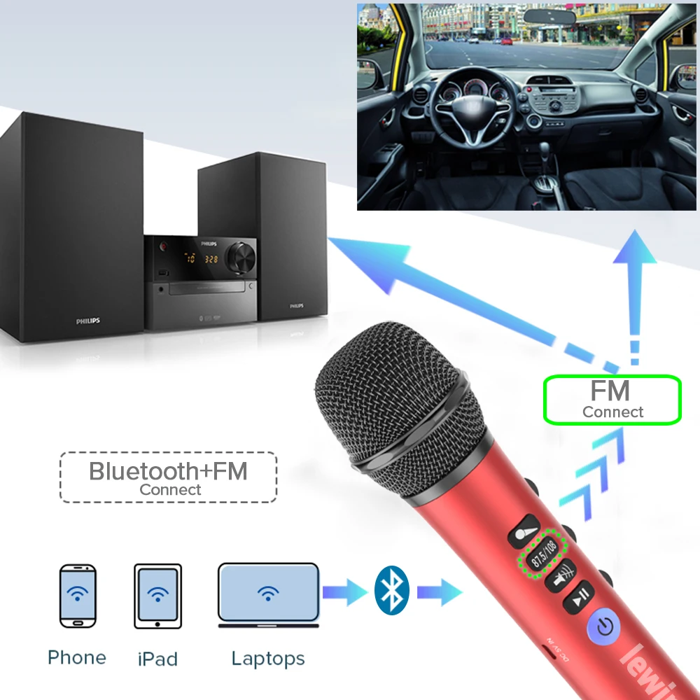 Imagem -05 - Lewis-microfone de Karaoke sem Fio Portátil Microfone em para Crianças Canto Anfitrião do Casamento L698 Bluetooth