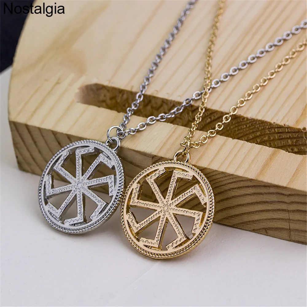 Nostalgia Kolovrat Symbol Slavic Pendants Necklaces Jewelry Making Amulets And Talismans