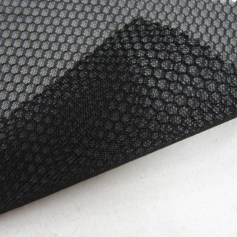 Breathable Mesh Fabric for Footwear, Net Cloth Sewing Black Tissue, 3D Hexagonal, High Quality, French Casual Apparel, 1 Yard, N