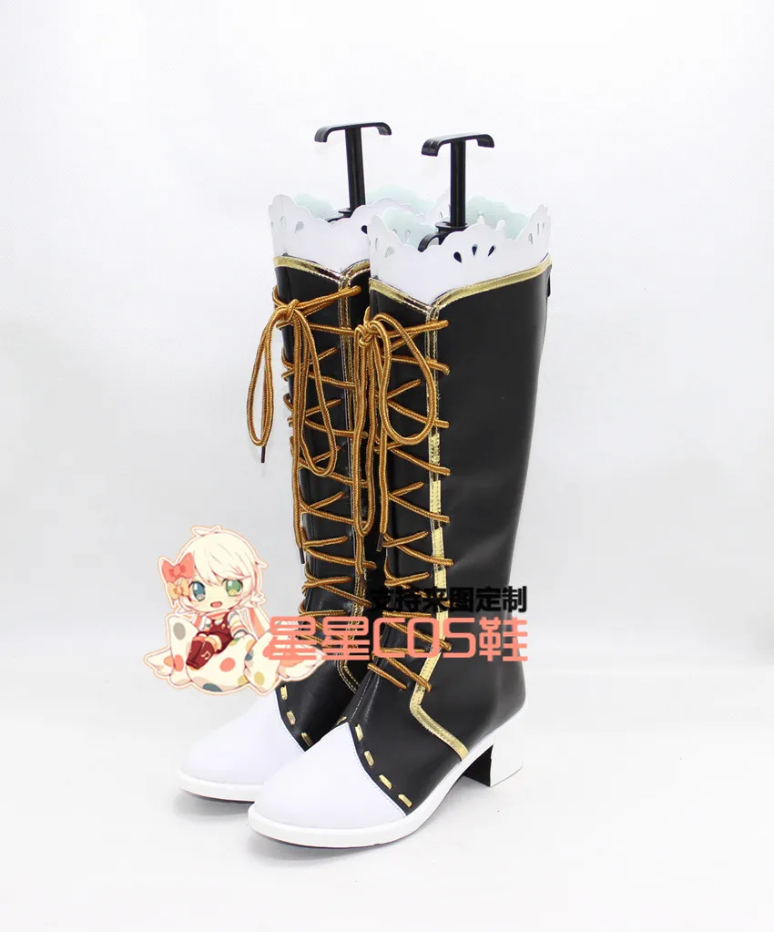 LoveLive! Love Live Eli Ayase Ellie Awakening Taisho Black Cosplay Shoes Boots X002