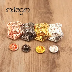 Mdogm English Bulldog Brooches And Pins  Suit Cute Funny Metal Small Collar Badges Gift For Male Men B018