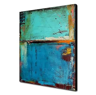 One Oil Painting Vintage Abstract Canvas Art Blue Color Painting with Numbers Hand-painted Canvas Wall Pictures for Living Rooms