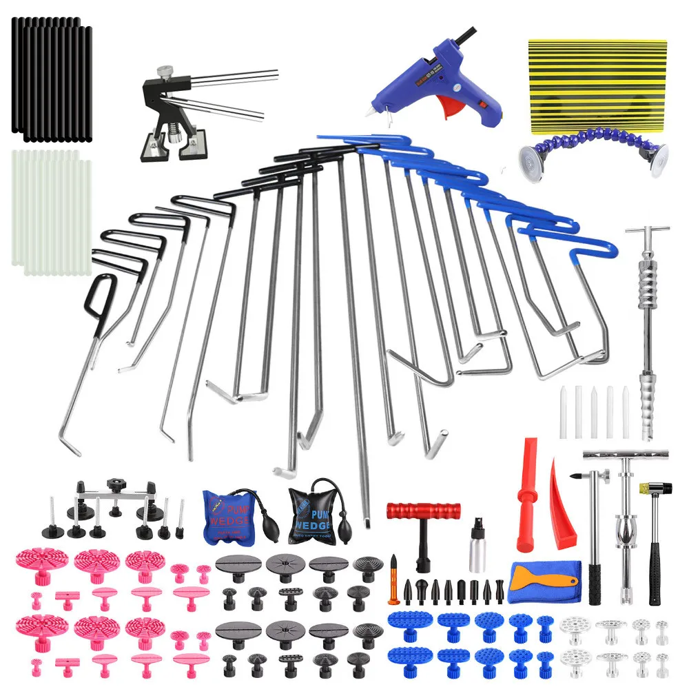 Dent Puller paintless Tool for Hail Damage Removal  Dent Repair Rods Slide Hammer Dent Lifter Glue Gun Tap Down Reflect Board