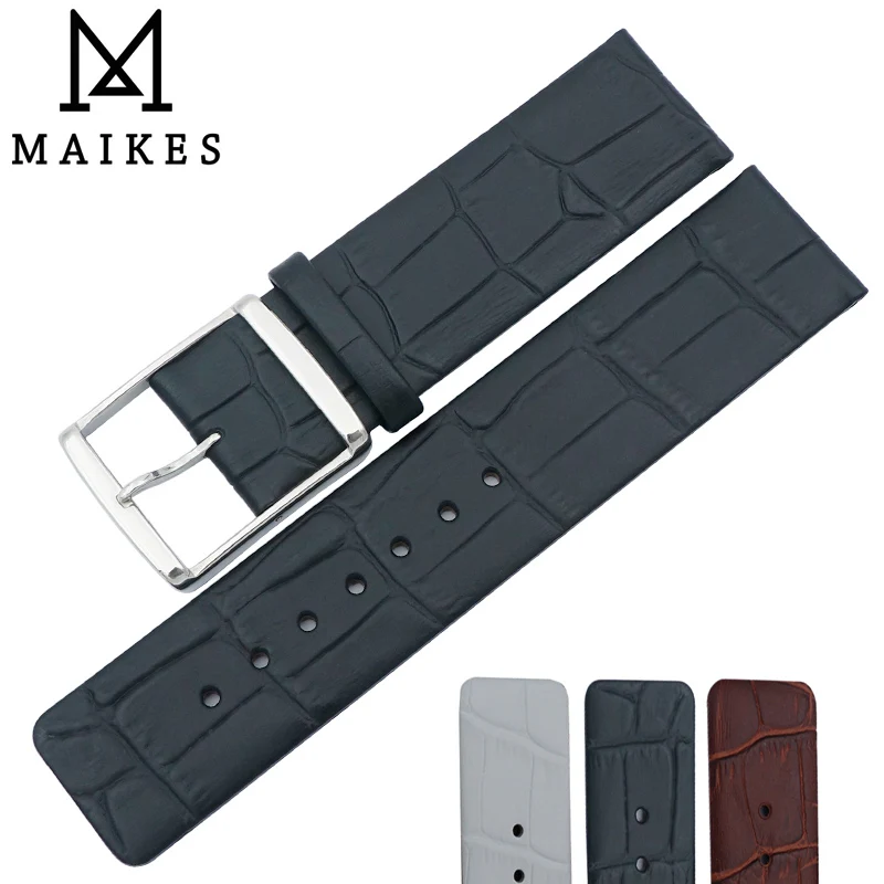 

MAIKES New Arrival Genuine Leather Watch Band 16mm 18mm 20mm 22mm High Quality Brown Black Watch Strap Case For CK Watch