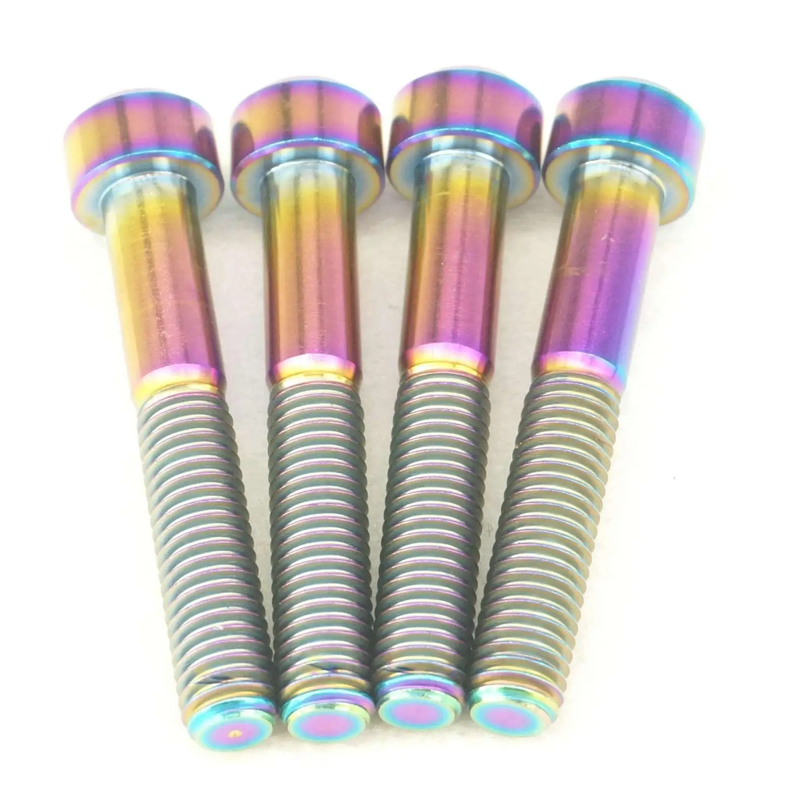 4PCS M8x50mm Rainbow GR5 Titanium Hex Socket Cap Head Bolts For Motorcycle