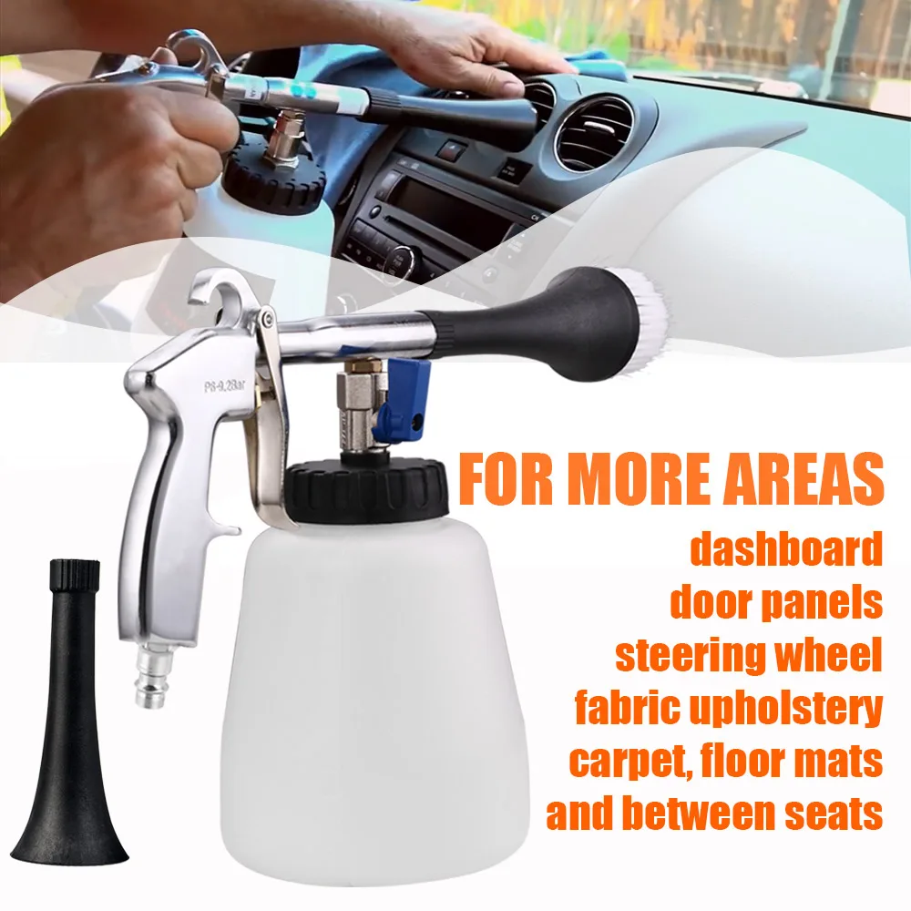 Car Wash High Pressure Interior Deep Cleaning Gun Tornado Washer Cockpit Care with Brush Air Operated Auto Cleaner Accessories