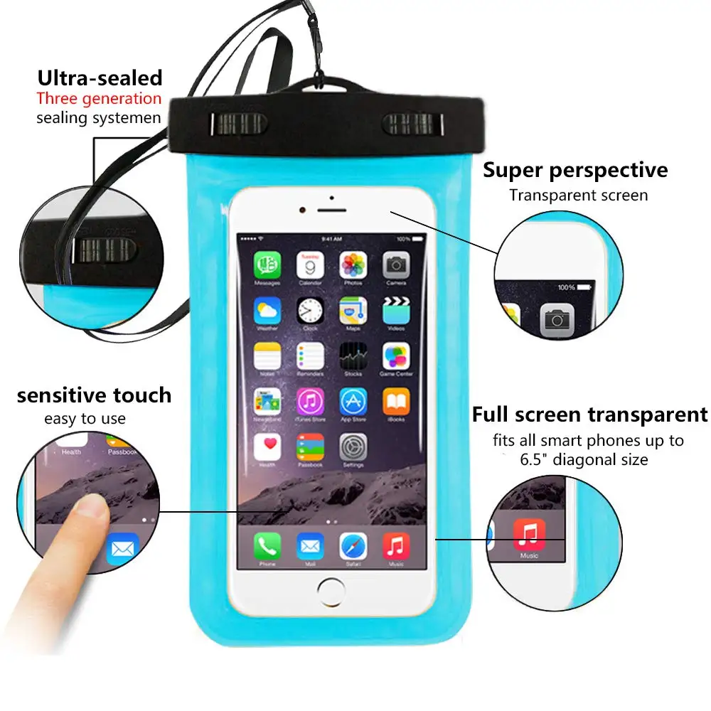 Waterproof Case Universal Water Proof Bag Pouch Cover For All iPhone XR XS X 8 7 6S 6 Plus Samsung S9 S8 Cell Phone Bag