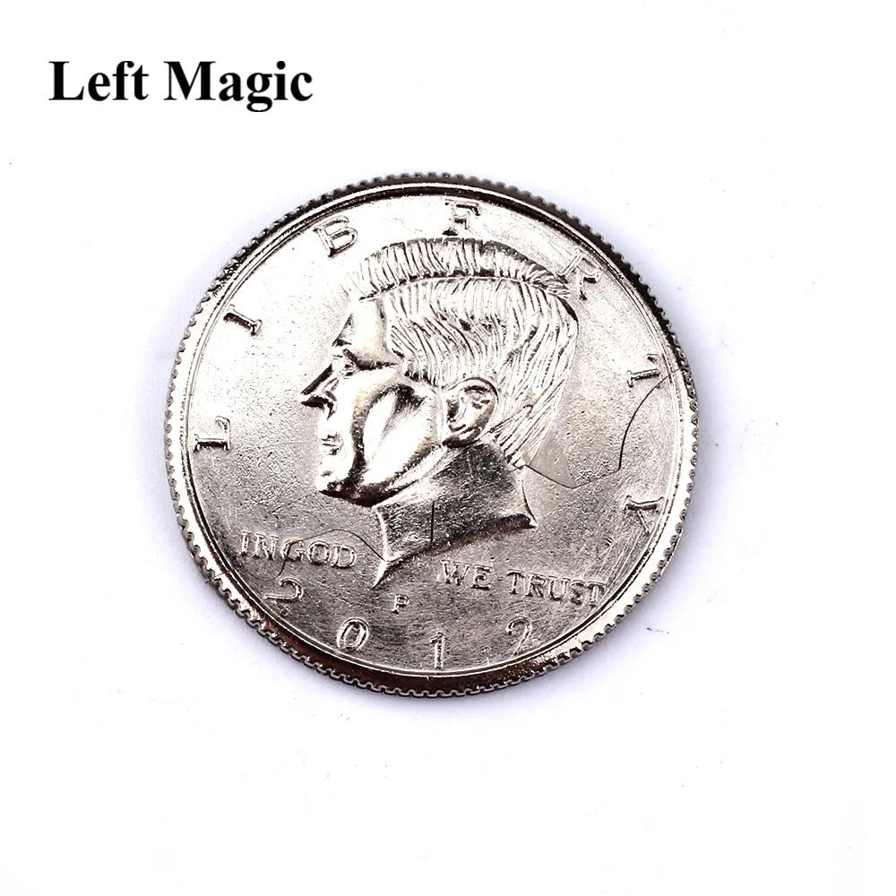 Magic Ripped Coin Trick Illusion and Restored Gift Funny Magic Tricks Toy Folding Coin Bite Coin Dollar Version Magic B1013