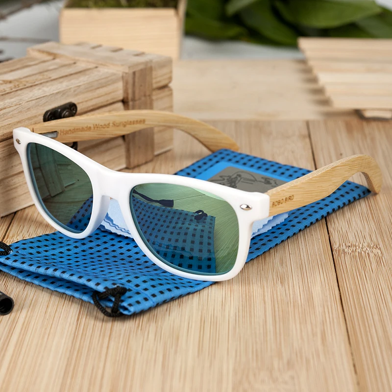 BOBO BIRD lunette soleil femme Simple Handmade Polarized Sunglasses For Women And Men Beach Eyewear With Colorful Lens CG007