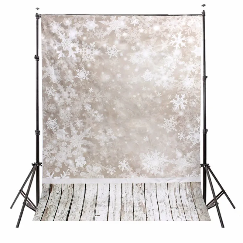  Photography Background Snow Scenery Christmas Wood Photographic Backdrop For Studio Photo Baby Shower Prop Cloth 1.5x2.2m