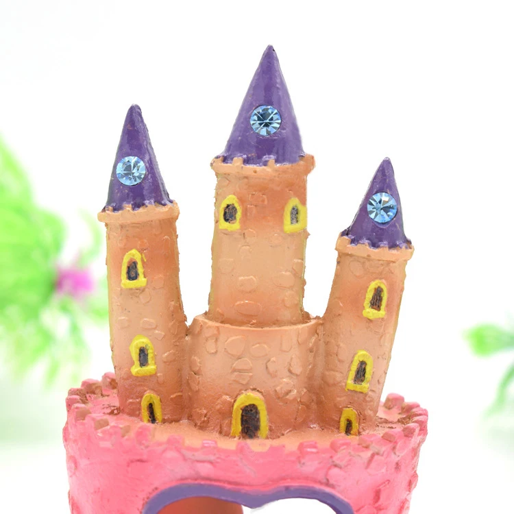 Pink Princess Castle Fish Cave Aquarium Ornament Fish Tank Decoration