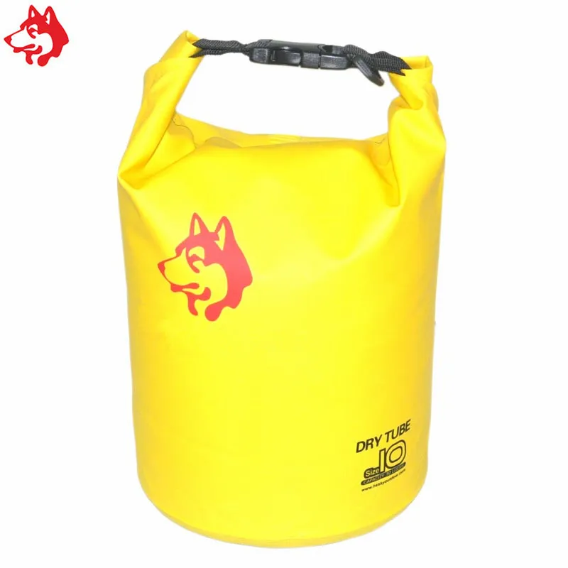 High Quality 10L PVC swimming Dry Bag Yellow/Blue Hiking climbing Bags Cheap Waterproof river trekking drying Pack