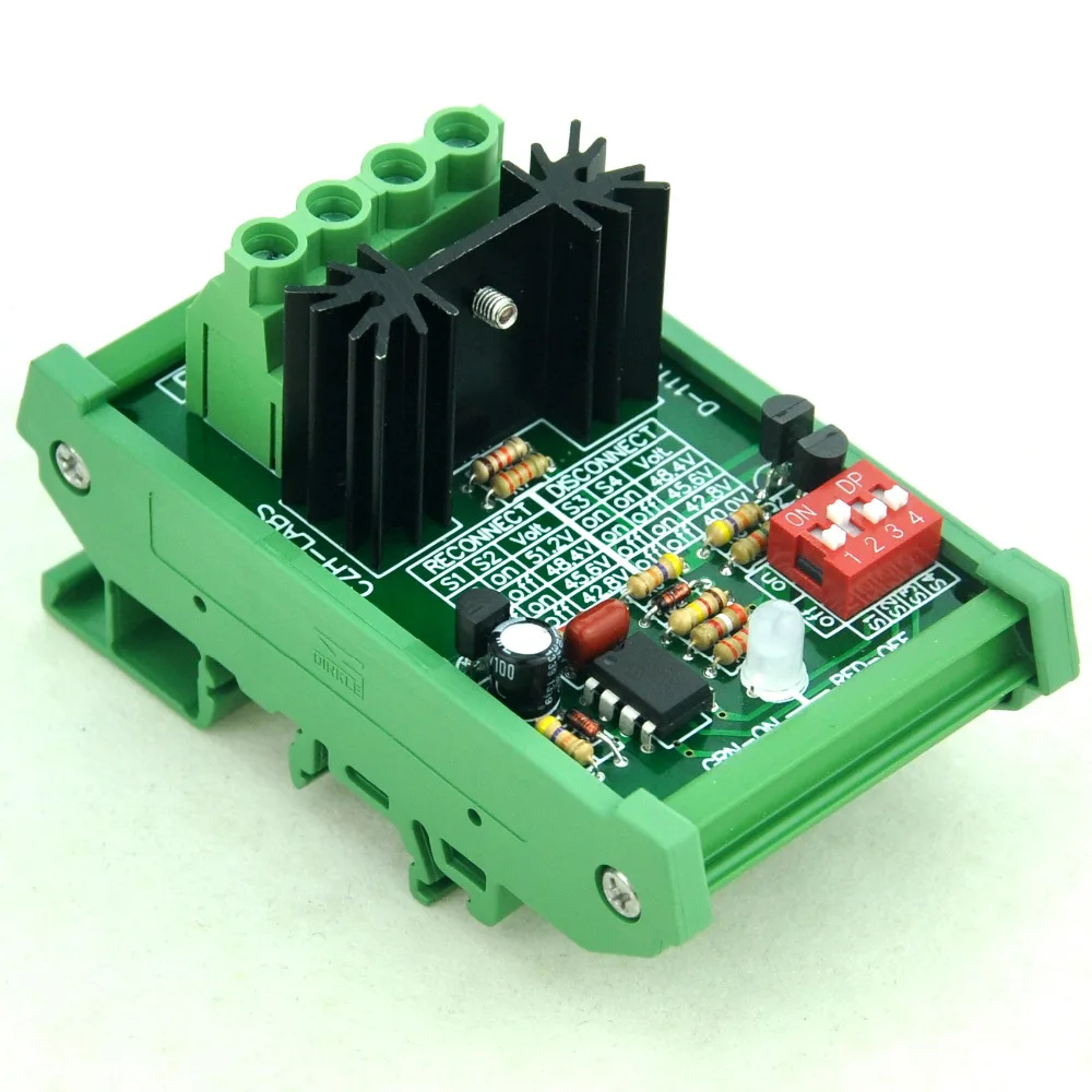 DIN Rail Mount Low Voltage Disconnect Module LVD, 48V 30A, Protect Battery.