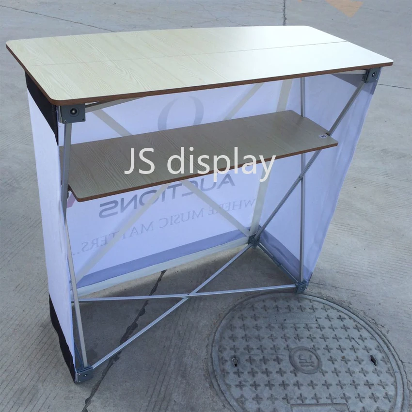 Podium Counter for Trade Show Display with Custom Graphic Print and Shelf