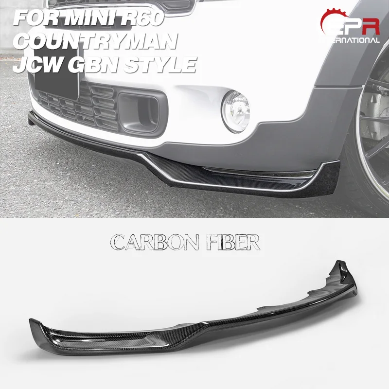 

GBN Style Carbon Fiber Front Bumper Lip Glossy Finish Bumper Splitter Tuning Drift Under Spoiler Kit For Mini R60 Countryman JCW