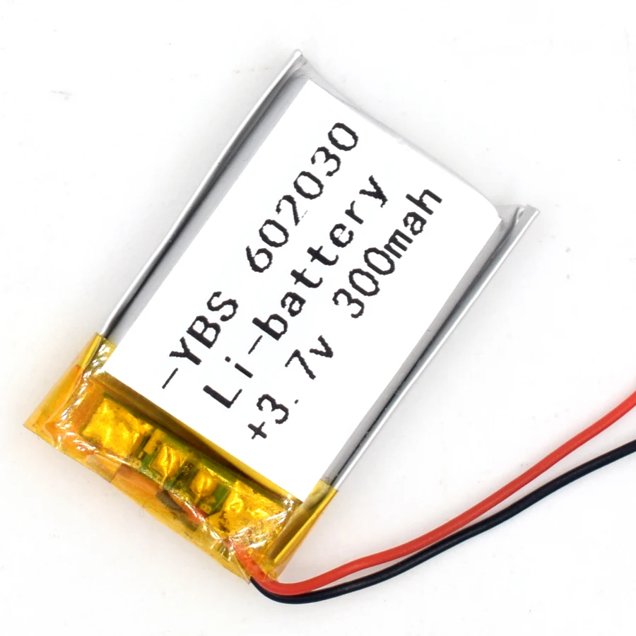 3.7V 300 mAh Li-Polymer Rechargeable Battery 602030 Li Po ion for GPS Bluetooth MP3 MP4 MP5 Watch 062030