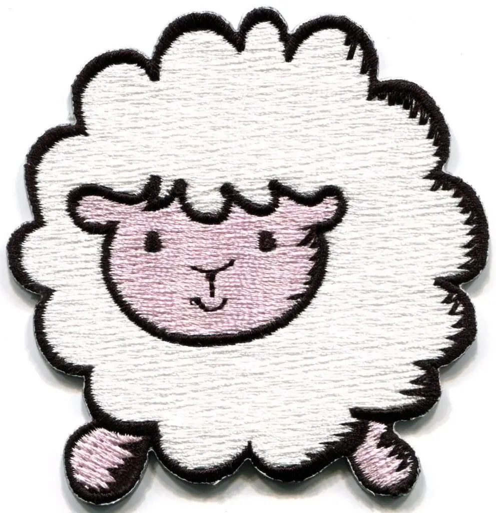 Sheep lamb ewe fun retro applique iron-on patch