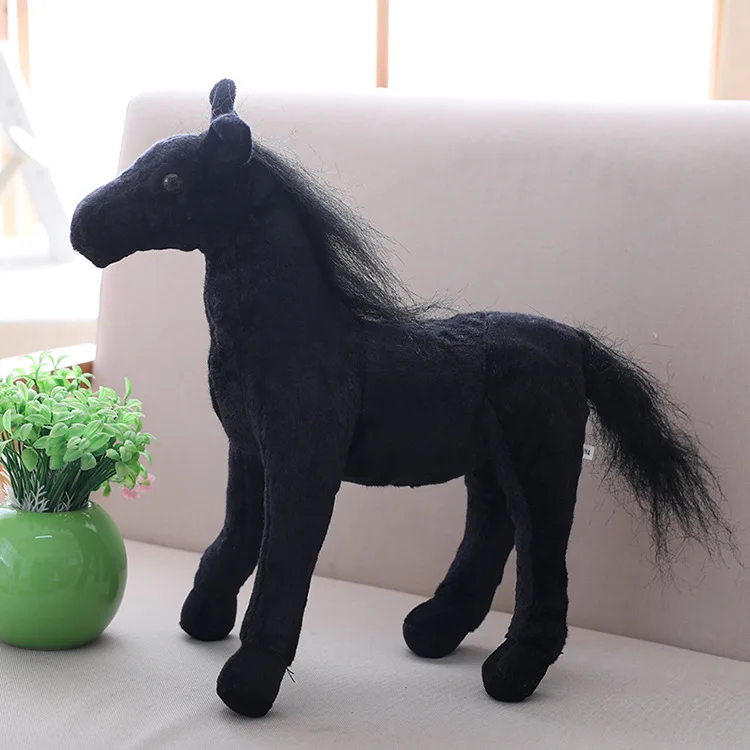 big new plush simulation horse toy stuffed black horse doll gift about 50cm s1953