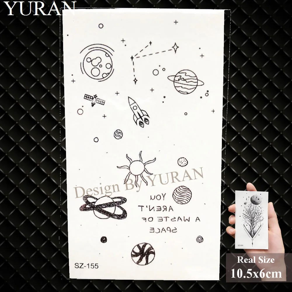 3D Children Stars Planets Temporary Tattoo Sticker Kids Arm Fake Black Tatoos Cartoon Dog Paw Planet Waterproof Cute Tattoo Xmas image 5