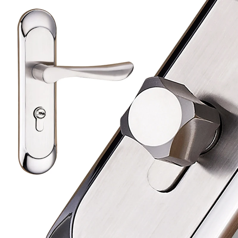 Simple European Stain Steel Door Handle & Lock Security Door Handle ed Panel Indoor Dual Latch Solid Thicken