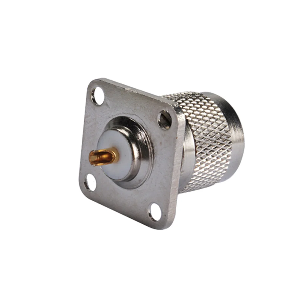 Eightwood N Plug Male Pin RF Coaxial Connector Adapter Panel Mount Four Holes for Antenna Base Station Satellite System WLAN