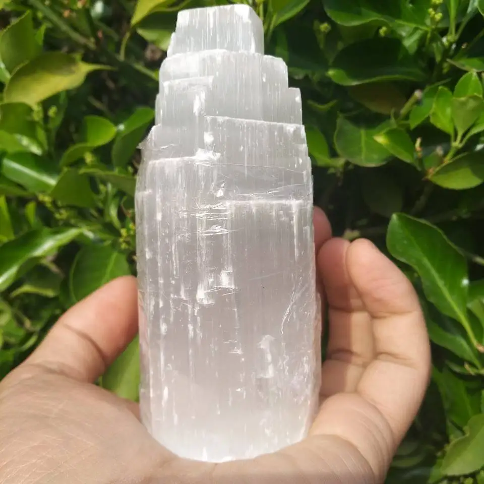 SELENITE White Gypsum Skyscraper Castle Towers Gypsum Crystal Point