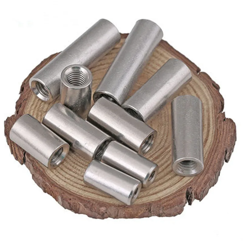 

304 stainless steel M3-M8 extension and thick round joint nut Cylindrical screw rod joint nut