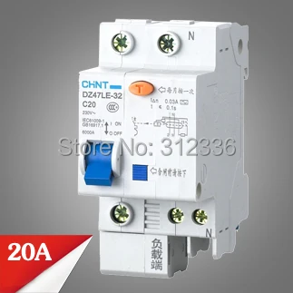 Free Shipping Two years Warranty NXBLE-32 DZ47LE-32 C20 1P+N 20A 1 pole ELCB RCD earth leakage circuit breaker residual current