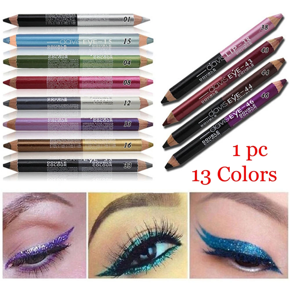 Double-Ended Waterproof Glitter Eyeliner Pencil Colourful Long Lasting Eyeshadow Pen Eye Cosmetics Women Makeup Tools