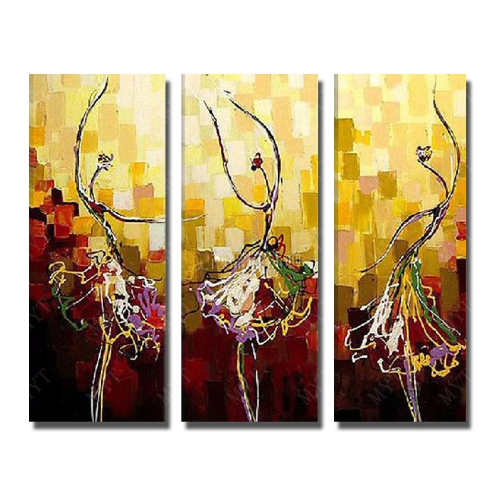 2020 Paint By Number High Quality Girl Dance Oil Painting On Canvas Beautiful Art Living Room Wall Decor No Framed 3 Peices 