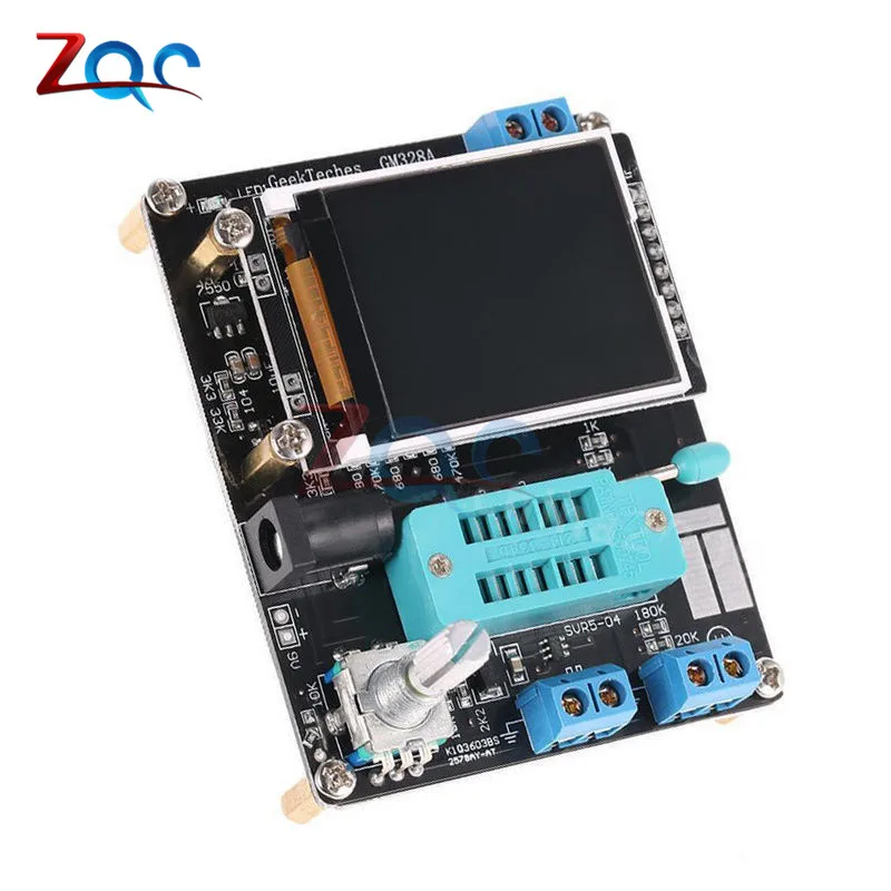 GM328A English Russian Transistor Diode Capacitor ESR Frequency Tester SMT Meter PWM Square Wave Signal Generator with Case
