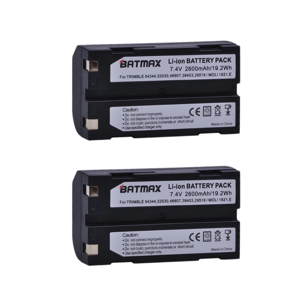 2Pcs 7.4V 2600mAh Battery + Rapid LCD Dual Charger  for Pentax D-LI1 Trimble 5700,5800,R6,R7,R8,TSC1 GPS RECEIVER