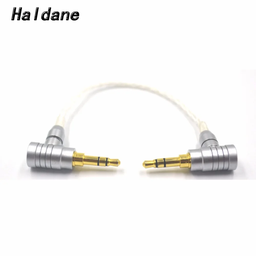 

Haldane 10cm 3.5mm Male to 3.5mm Male 8cores Silver Plated 3.5 mm Stereo Audio Hifi Audio cable car AUX wire cable