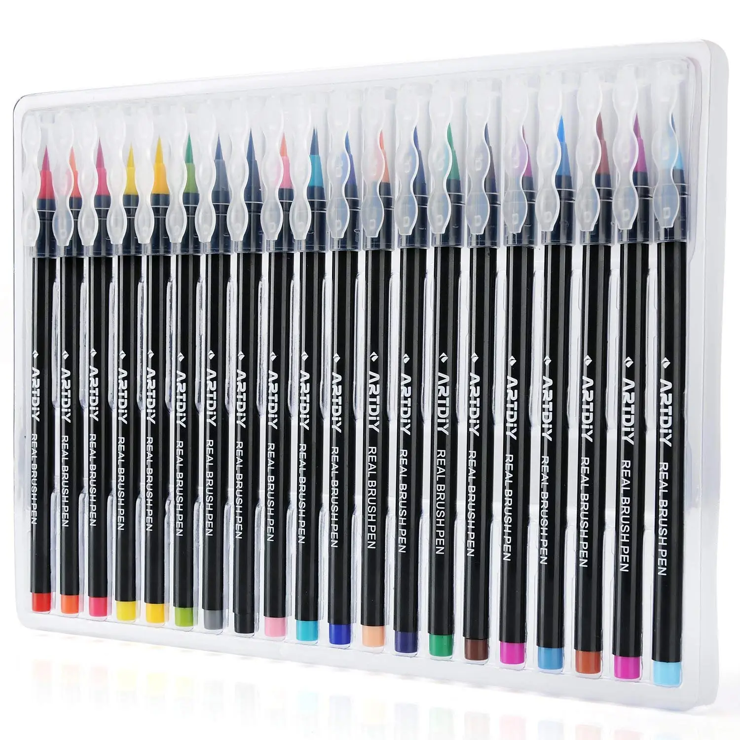 

Watercolor Brush Pens - 20 colors - Real Brush Pen Professional Painting, Calligraphy, Coloring Tools Design for Adults and Kids