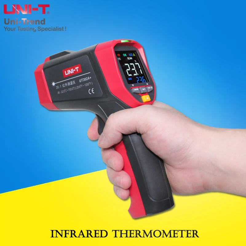 Uni-t Ut301a Mais c Mais Ut302a Mais Ut302c Mais Ut303a Mais c Ut303d Mais Termômetro Infravermelho Pistola de Temperatura Infravermelha de Tela Colorida de Grau Industrial