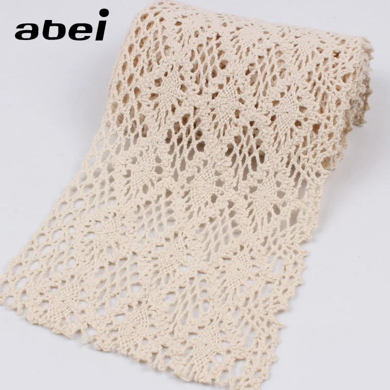 1Yard 11cm Width White Black Beige Cotton Lace Ribbon Sewing Accessories Cotton Fabric Trims Material Curtain Home Texile Edge