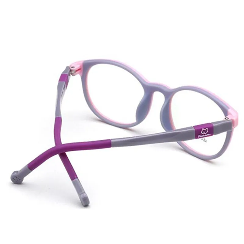 TR90 Plastic Titanium Kids Frame Eyeglasses Children Glasses Silicone Frame Rubber Cat Animal Safe Unbreaken Myopia Frame