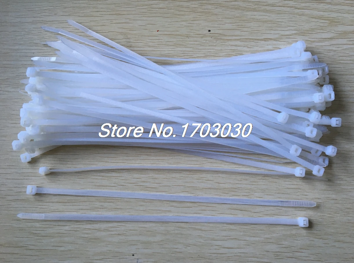 

100Pcs 5mm White Nylon Cable Zip Wire Tie Fastener