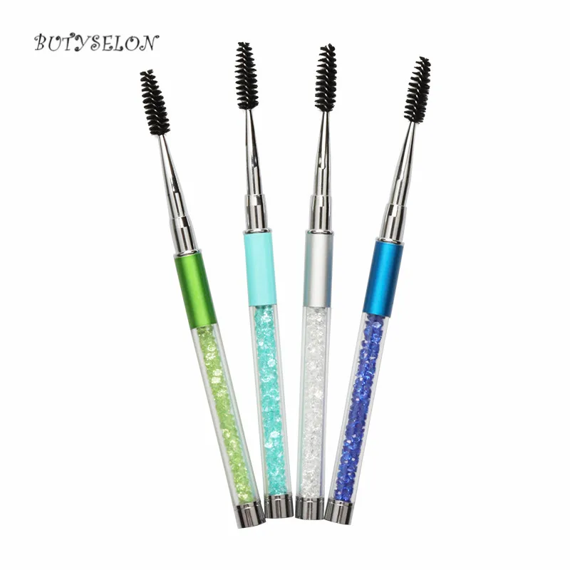 1pcs Rhinestones Eyelash Brush For Reusable Mascara Wands Applicator Eyebrow Comb Lashes Extension Spoolie Brush Makeup Tool