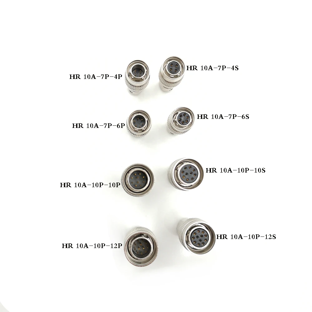 Hirose HR10A 4 6 10 12 Pin Male Plug / Female Plug for CCD Camera and Lens Connector, Red Camera Power Connector Plug