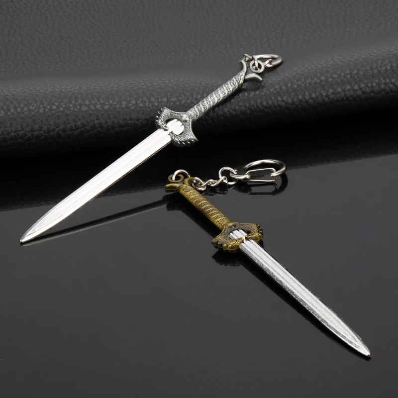 Movie Keychain 2 Colors Metal Sword Key Chain Ring Car Bag Chaveiro Men Women Gift Pendant key holder