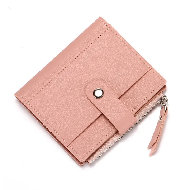 

FASHIONS KZ Creative PU Leather Women's Wallet Fashion Buckle Wallet Zipper Coin Purse Business Card Credit Card Package