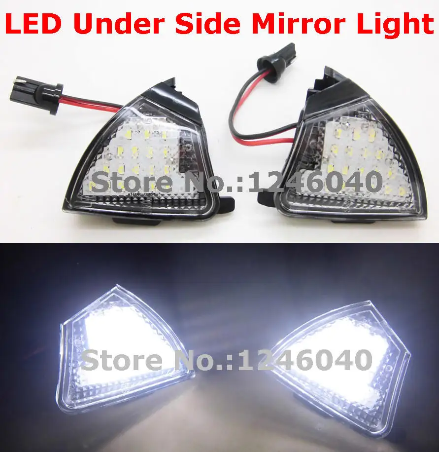 2Pcs LED Under Side Mirror Puddle Light For Porsche Cayenne S 958 MK2 2010-2017 Error Free Xenon White