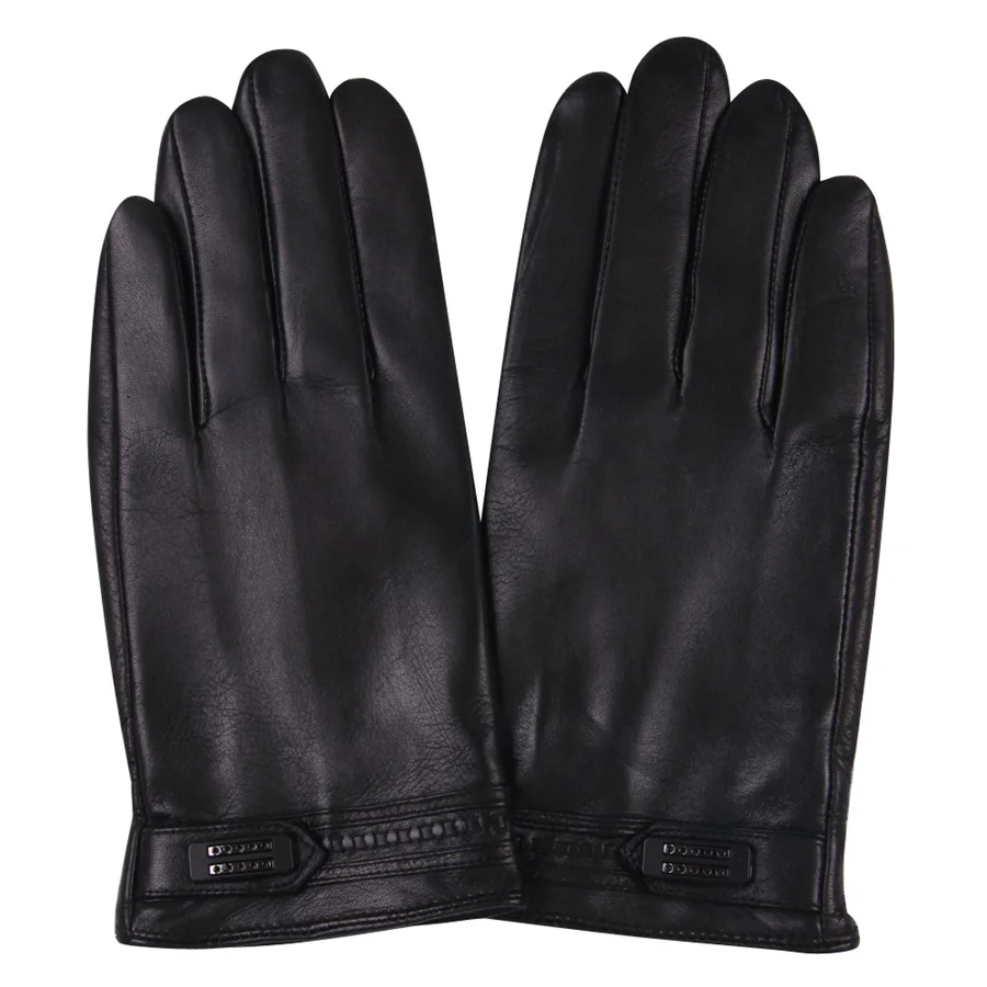 Autumn And Winter Men'S Sheep Gloves Winter Warm Men Plus Velvet Thick Leather Gloves Touch Screen M17012NC-5