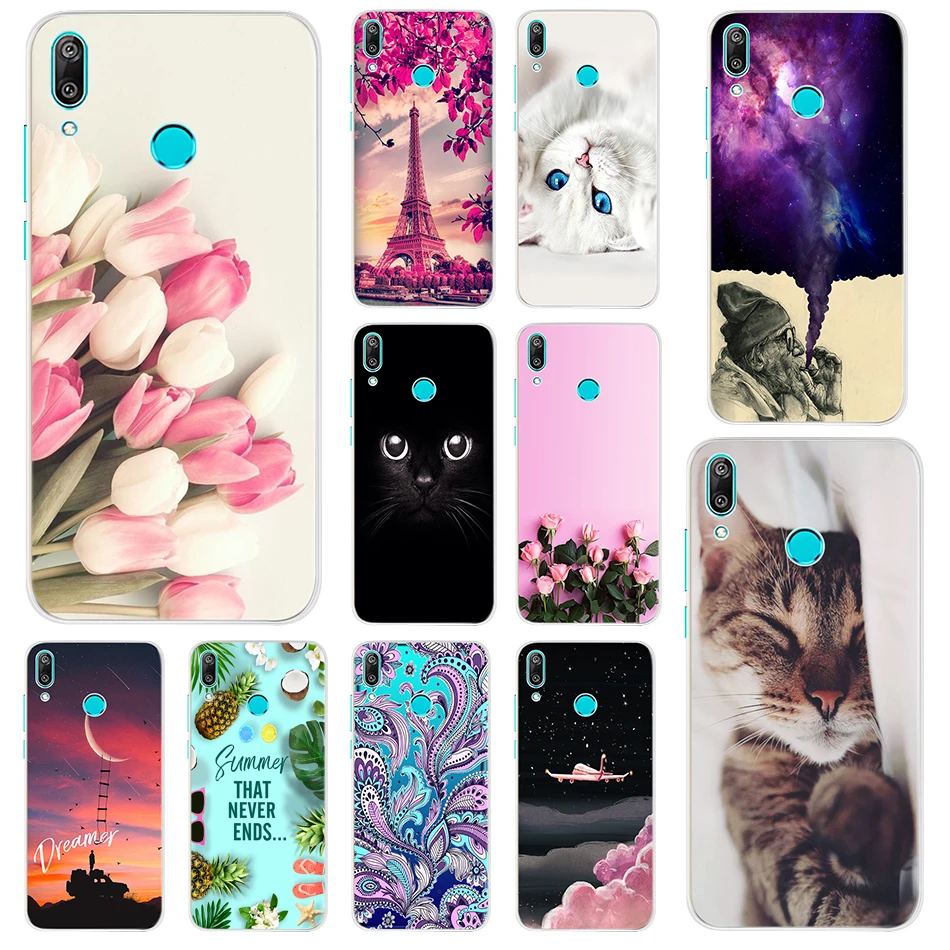 Cartoon Case For Huawei Y7 2019 Case Soft Silicone TPU Back Cover For Huawei Y7 2019 Coque Huawei Y7 2019 Dual Y 7 DUB-LX3 Capas