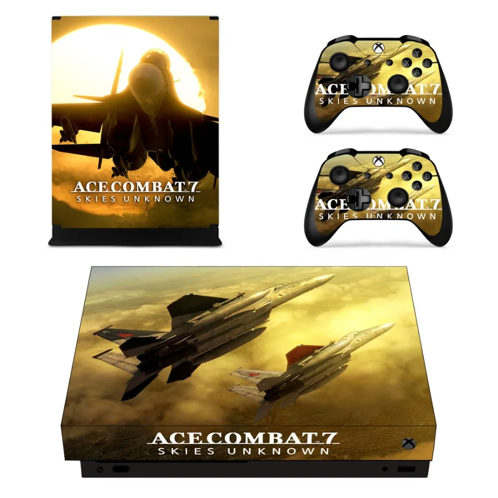 Ace Combat 7 Skies Unknown Skin Sticker Decal For Microsoft Xbox One X Console and 2 Controllers For Xbox One X Skins Sticker