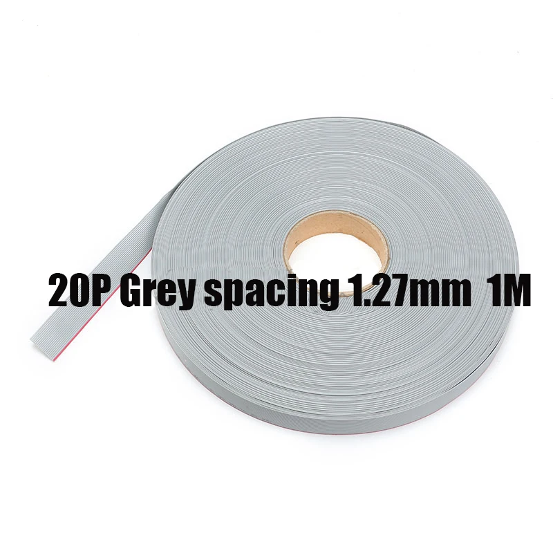 Free shipping 10M 20 Way Flat Grey Cable Wire 20P 1.27MM Pitch Extension Flat Grey Ribbon Cable Wires For Raspber