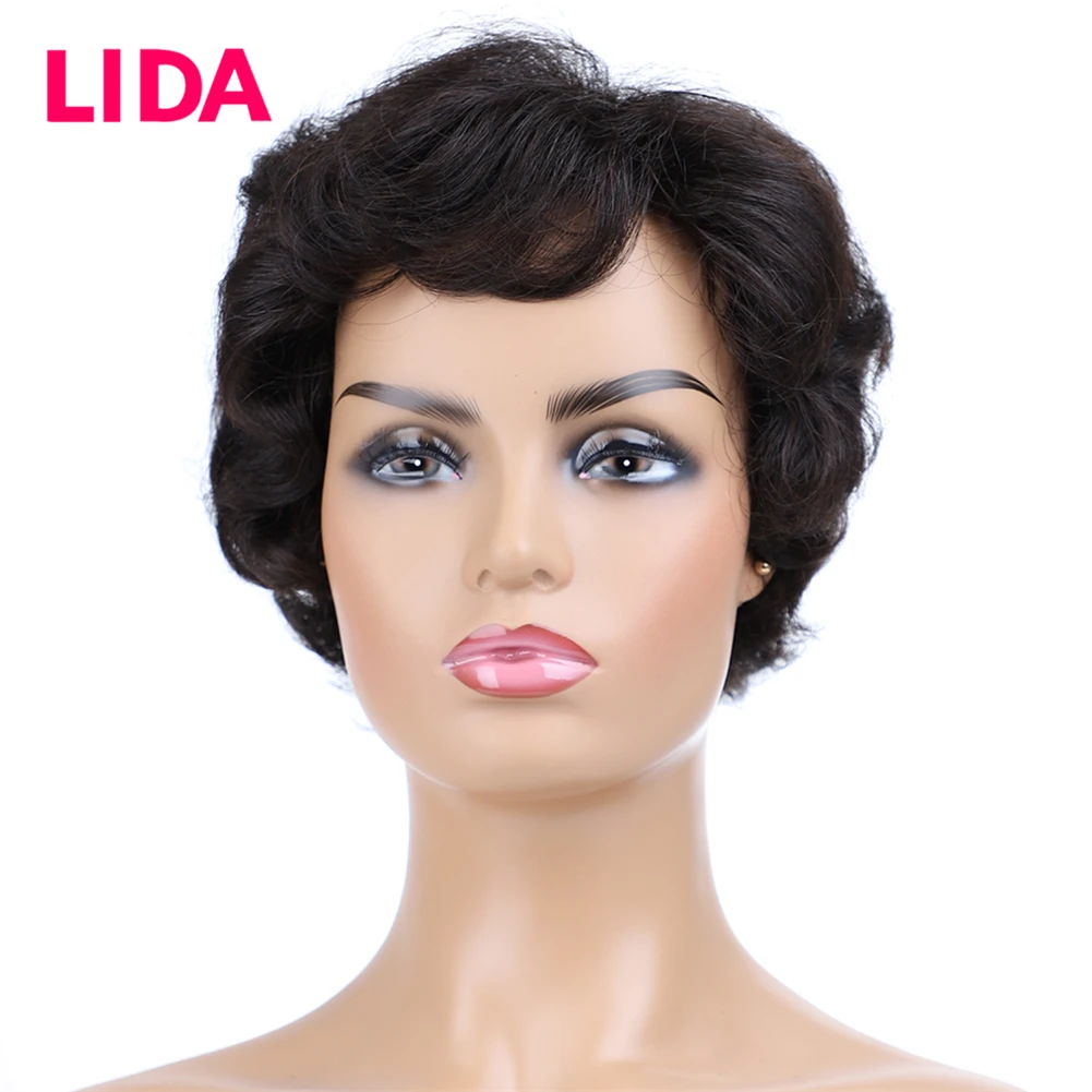 LIDA Brazilian Human Hair Non-Remy Wig 150% Density Fantasy Wave Women Wig All Colors Avilable