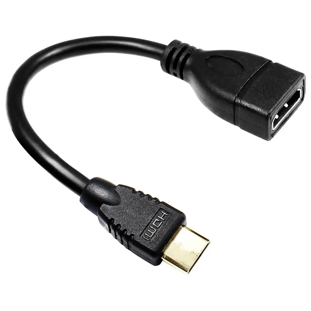 Novo 1080p mini hdmi-compatível macho para hdmi-compatível fêmea hdtv conversor adaptador cabo